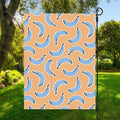Retro Blue Banana Pattern Print Garden Flag