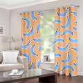 Retro Blue Banana Pattern Print Grommet Curtains