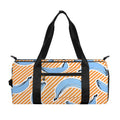 Retro Blue Banana Pattern Print Gym Bag