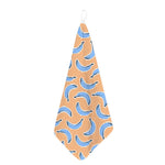 Retro Blue Banana Pattern Print Hand Towel