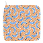 Retro Blue Banana Pattern Print Hand Towel