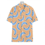Retro Blue Banana Pattern Print Hawaiian Shirt
