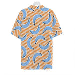 Retro Blue Banana Pattern Print Hawaiian Shirt