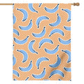 Retro Blue Banana Pattern Print House Flag