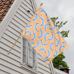 Retro Blue Banana Pattern Print House Flag