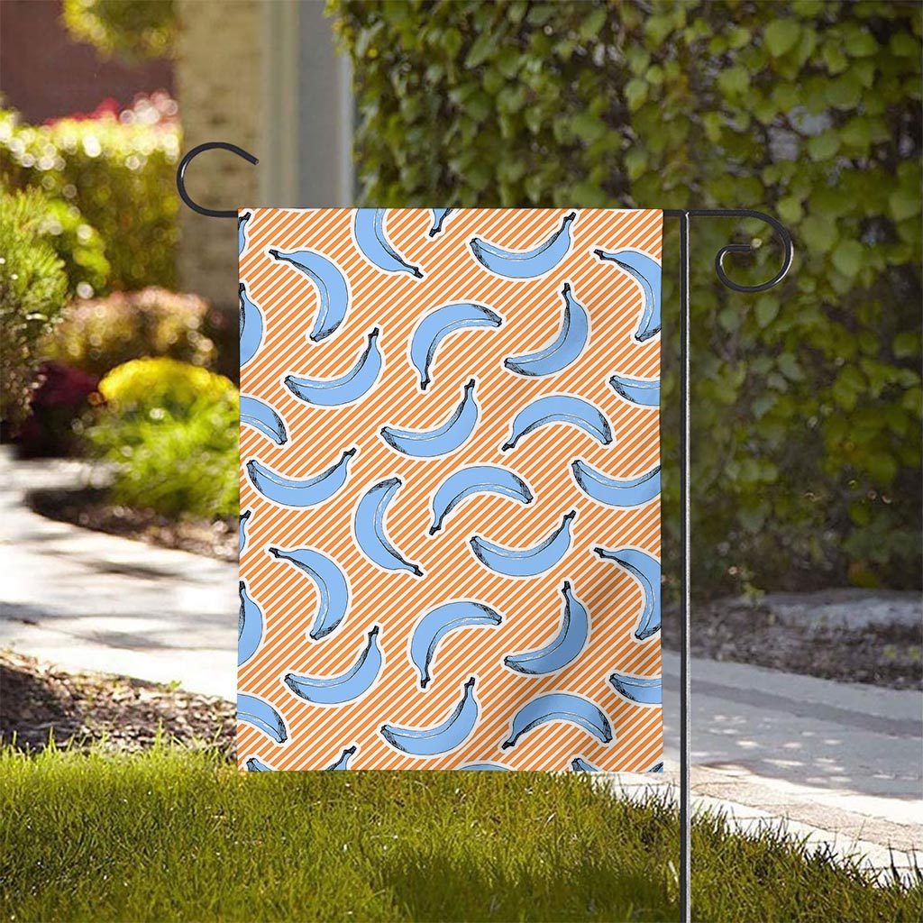 Retro Blue Banana Pattern Print House Flag