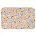 Retro Blue Banana Pattern Print Indoor Door Mat