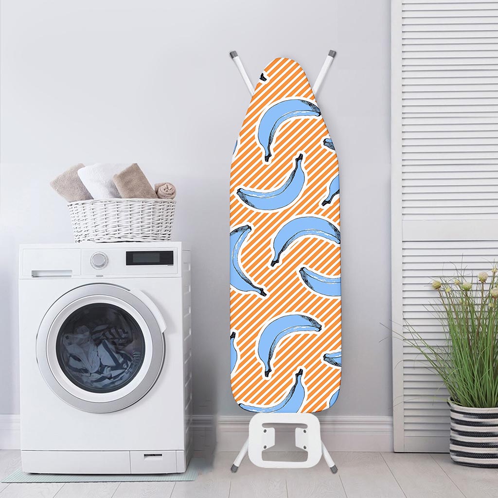 Retro Blue Banana Pattern Print Ironing Board Cover