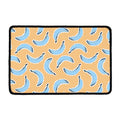 Retro Blue Banana Pattern Print Kitchen Mat