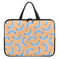 Retro Blue Banana Pattern Print Laptop Sleeve With Handle