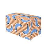 Retro Blue Banana Pattern Print Leather Tissue Box Cover