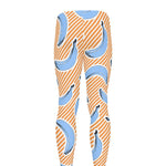 Retro Blue Banana Pattern Print Men's leggings