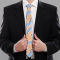Retro Blue Banana Pattern Print Necktie