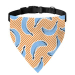 Retro Blue Banana Pattern Print Over The Collar Dog Bandana