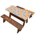 Retro Blue Banana Pattern Print Picnic Table Cover