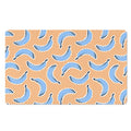 Retro Blue Banana Pattern Print Polyester Doormat