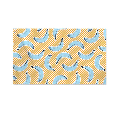 Retro Blue Banana Pattern Print Polyester Flag
