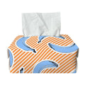 Retro Blue Banana Pattern Print Rectangle Tissue Box Cover