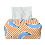 Retro Blue Banana Pattern Print Rectangle Tissue Box Cover
