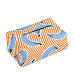 Retro Blue Banana Pattern Print Rectangle Tissue Box Cover