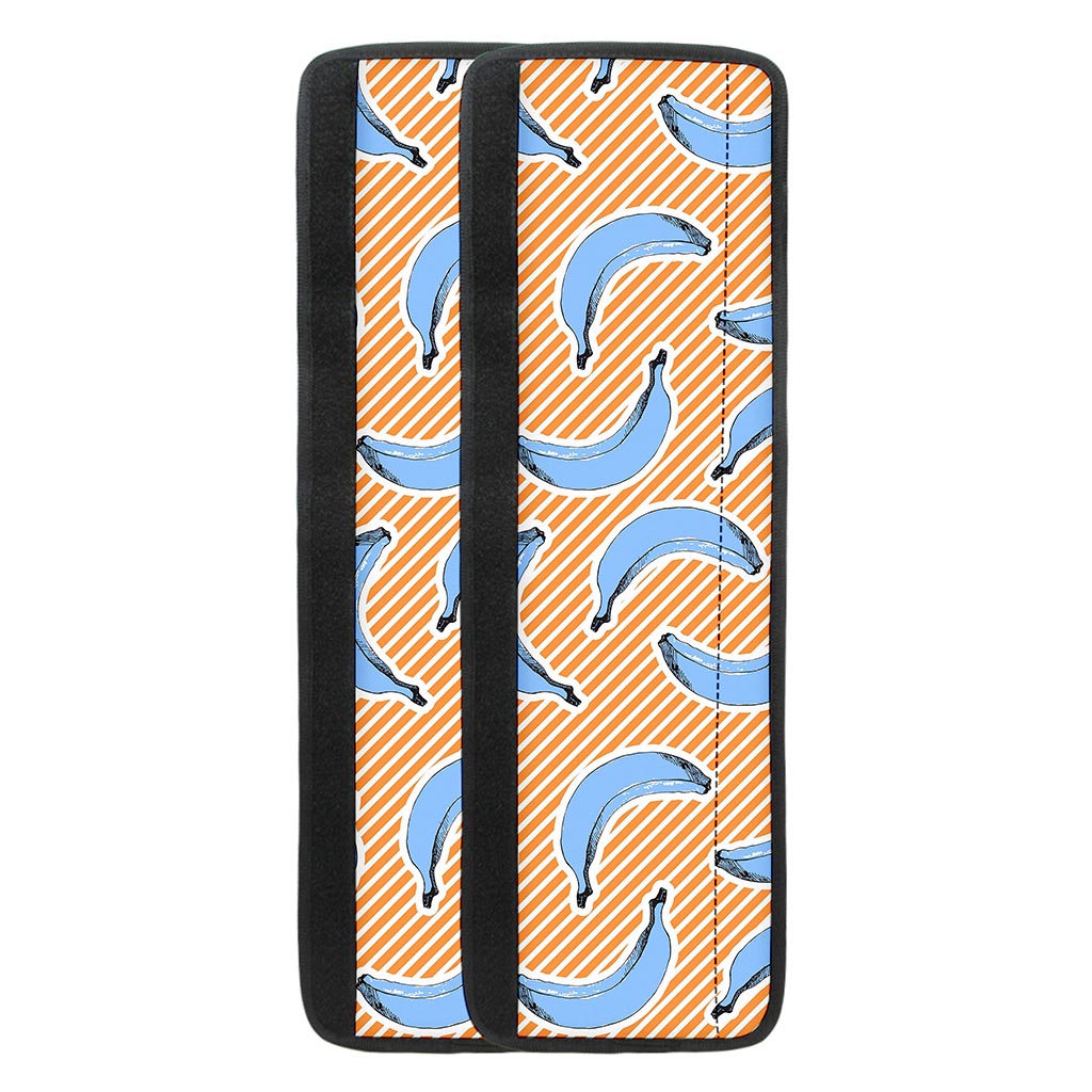 Retro Blue Banana Pattern Print Refrigerator Handle Covers
