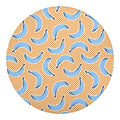 Retro Blue Banana Pattern Print Round Blanket