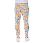 Retro Blue Banana Pattern Print Scuba Joggers