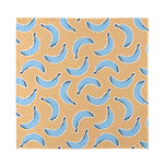 Retro Blue Banana Pattern Print Silk Bandana