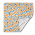Retro Blue Banana Pattern Print Silk Bandana