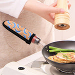 Retro Blue Banana Pattern Print Skillet Handle Cover