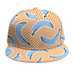 Retro Blue Banana Pattern Print Snapback Cap
