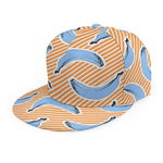 Retro Blue Banana Pattern Print Snapback Cap