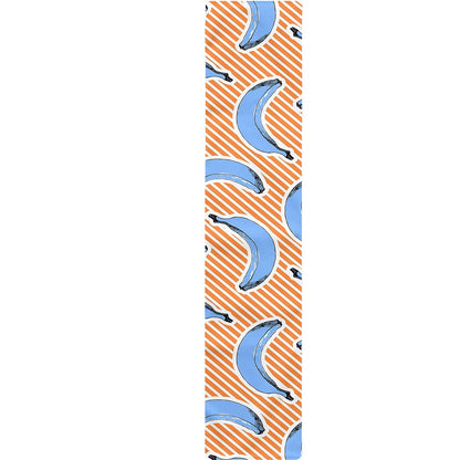 Retro Blue Banana Pattern Print Table Runner