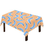 Retro Blue Banana Pattern Print Tablecloth