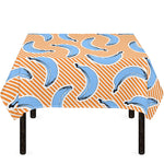 Retro Blue Banana Pattern Print Tablecloth