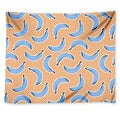 Retro Blue Banana Pattern Print Tapestry