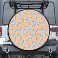 Retro Blue Banana Pattern Print Tire Cover