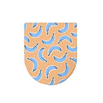 Retro Blue Banana Pattern Print Toilet Lid Cover