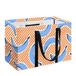 Retro Blue Banana Pattern Print Utility Tote Bag