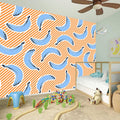 Retro Blue Banana Pattern Print Wall Sticker