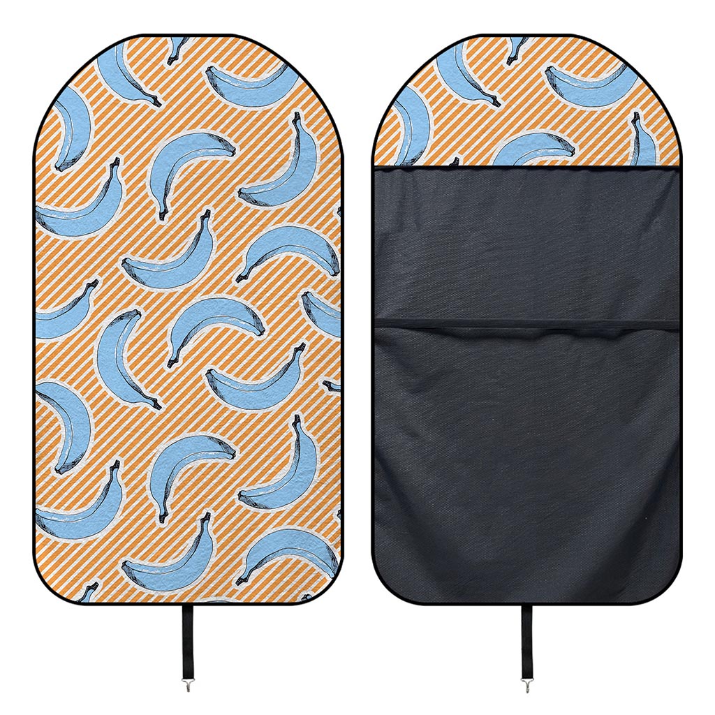 Retro Blue Banana Pattern Print Waterproof Car Seat Cover