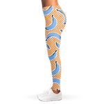 Retro Blue Banana Pattern Print Women's Leggings