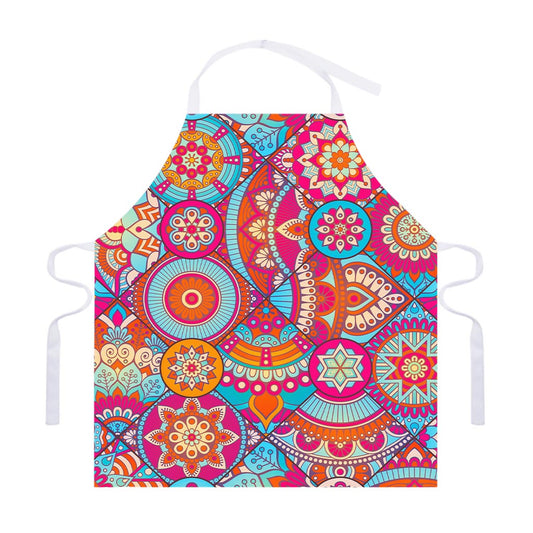 Retro Bohemian Mandala Pattern Print Adjustable Apron