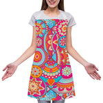 Retro Bohemian Mandala Pattern Print Adjustable Apron