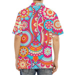 Retro Bohemian Mandala Pattern Print Aloha Shirt