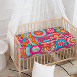 Retro Bohemian Mandala Pattern Print Baby Crib Sheet