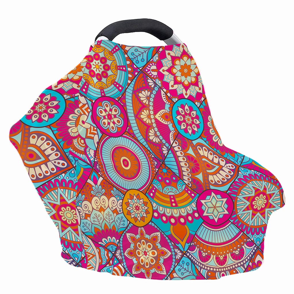 Retro Bohemian Mandala Pattern Print Baby Seat Cover