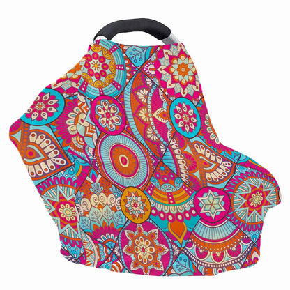 Retro Bohemian Mandala Pattern Print Baby Seat Cover