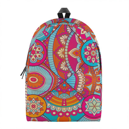 Retro Bohemian Mandala Pattern Print Backpack