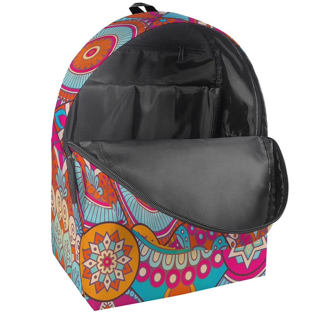 Retro Bohemian Mandala Pattern Print Backpack